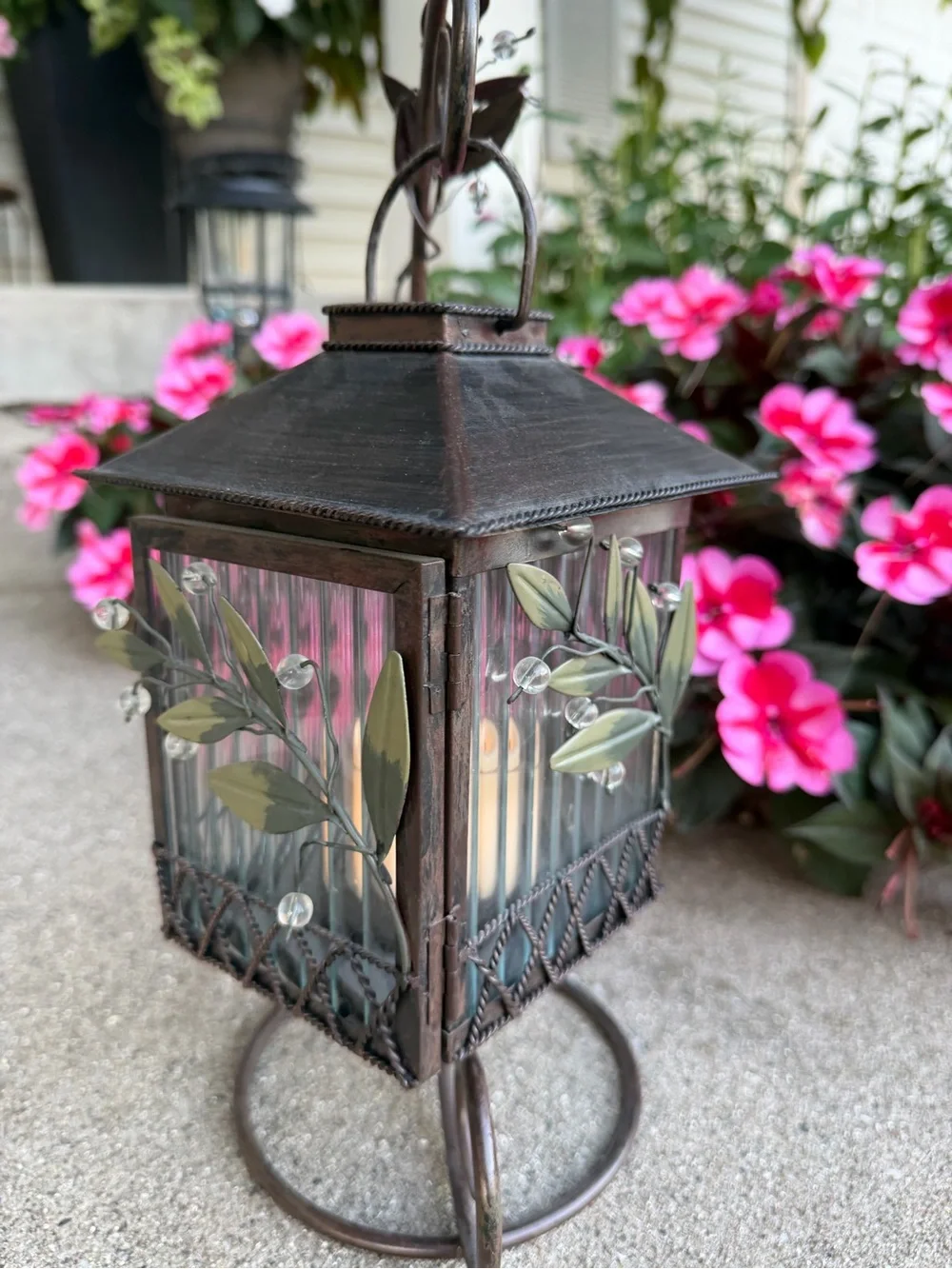 Vintage PartyLite Metal Ivy Leaf Candle Lantern